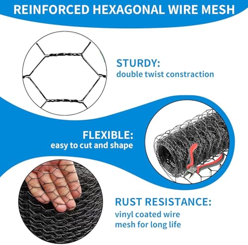 24'' x 50' Black Chicken Wire Fencing