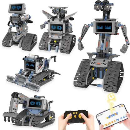 Robot Building Kit with Remote Control STEM Gift for Boys Age 6