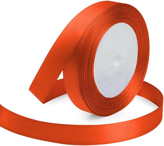KMER LIFE Solid Color Autumn Orange Satin Ribbon 5/8 Inches x 25 Yards, Ribbons Perfect for Crafts, Wedding Decor, Bow Making, Sewing, Gift Package Wrapping and More - Crafty Corner