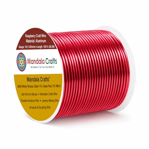 18 Gauge Raspberry Anodized Aluminum Craft Wire (100 Foot)