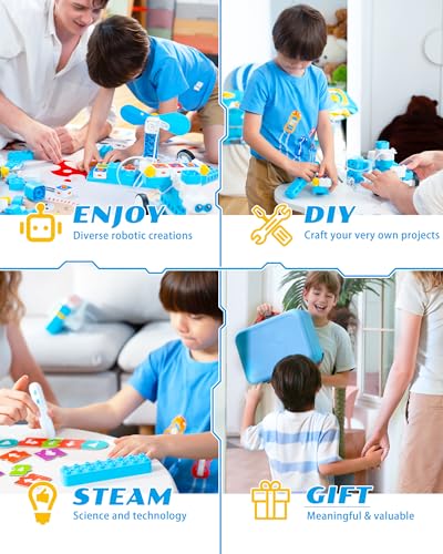B3 Pro 24-in-1 Coding Robot Kit, Educational STEM Toy, Advanced Smart Programming for Educators, Robot Building Set with Controller&Motor&Sensors for Kids 4-6, 5-7