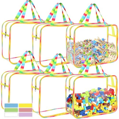 6 Packs Large Toy Storage Bags with Labels (6 Count)