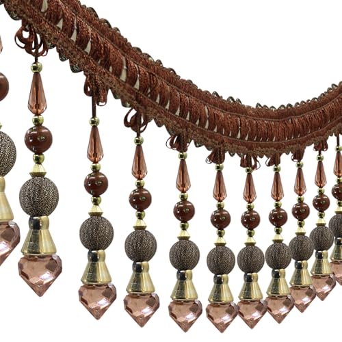 3yards Beading Fringe Trimming Long Beads Tassel Curtain Trim Ribbon Trim for Cover Edge Decorative