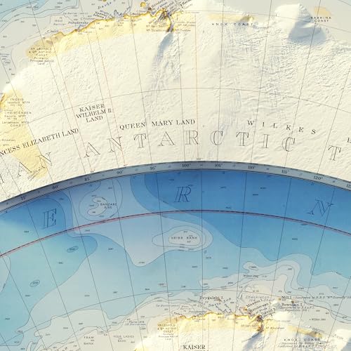 Antarctica 1939 Shaded Relief Map