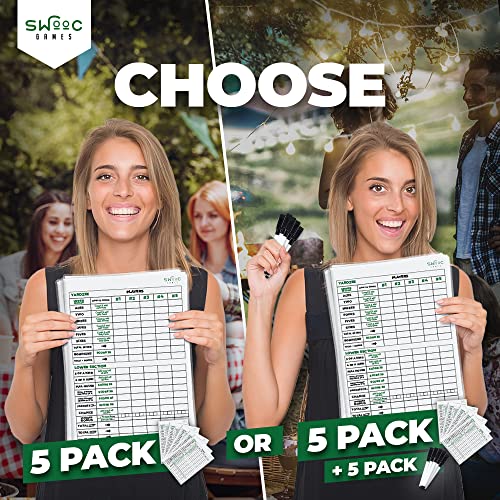 Games 5 Big Dry Erase Yardzee & Farkle Score Cards with 5 Markers