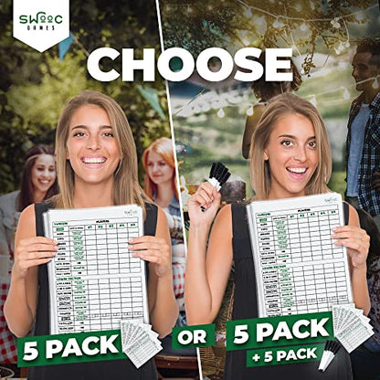 Games 5 Big Dry Erase Yardzee & Farkle Score Cards with 5 Markers