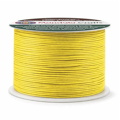 0.5mm Yellow Cotton Waxed Cord for Jewelry Making