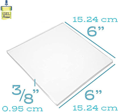 Gel Press Monoprinting Print Plate - 6” X 6” Gel Plate - Printmaking Supplies - Reusable Gel Printing Plate for Press Art for Card Making, Scrapbooking, Journaling, Arts and Crafts, Home Decor
