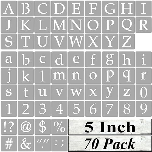 5 Inch Alphabet Letter Stencils for Painting (70 Count)