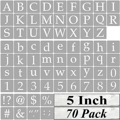5 Inch Alphabet Letter Stencils for Painting (70 Count)