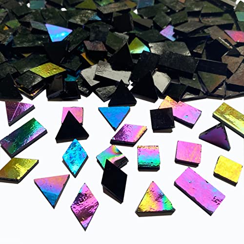 Iridescent Black Glass Mosaic Tiles (9 Ounce)