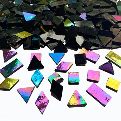 Iridescent Black Glass Mosaic Tiles (9 Ounce)