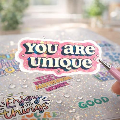 36 Sheets Digital Dots Holographic Sticker Paper Waterproof Laminate Film (36 Count)
