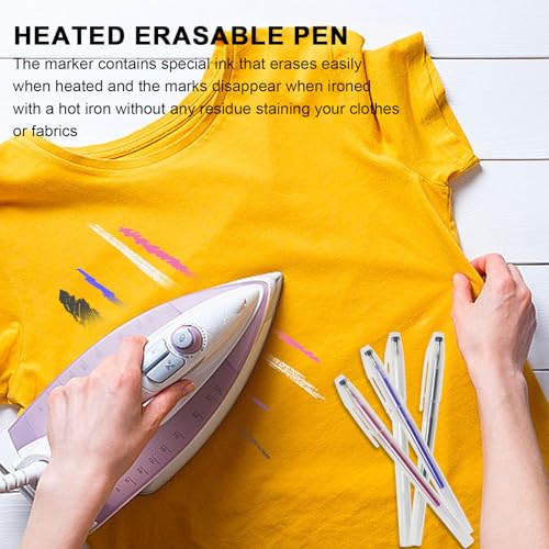 20 Pcs Heat Erasable Pens for Fabric 4 Colors Heat Erasable Fabric Marking Pens for Sewing Quilting Embroidery Dressmaking (24 Count)