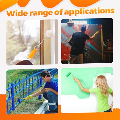 160 Pcs 4 Inch Paint Roller Covers with 2 Holder Microfiber Mini Small Paint Roller Kit for Painting Walls House Home