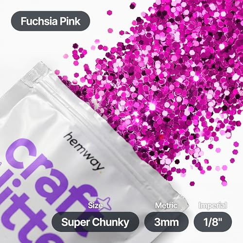 Craft Glitter Fuchsia Pink 100g Super Chunky Glitter