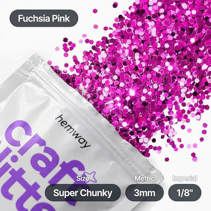 Craft Glitter Fuchsia Pink 100g Super Chunky Glitter