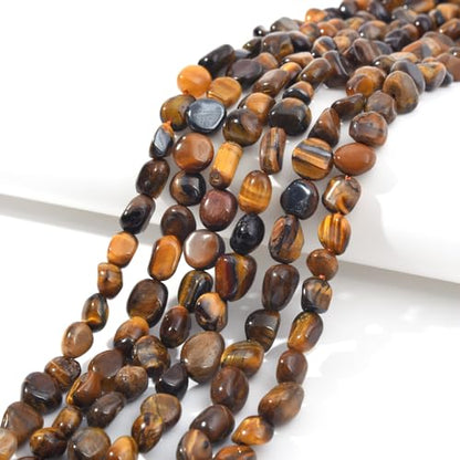 Yellow Tiger Eye Pebble Nugget Oval Free Tumbled Stone 6