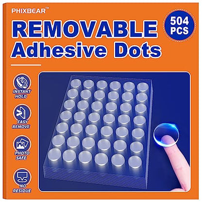 504 Pcs Clear Removable Adhesive Dots (504 Count)