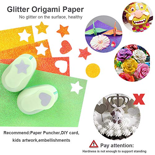 50 Sheets Shiny Origami Paper 10 Color Square Iridescent Origami Paper (50 Count )