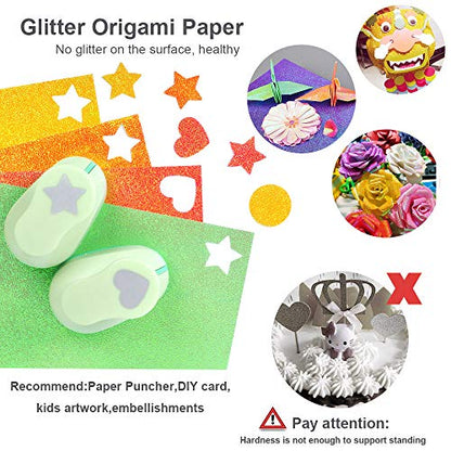 50 Sheets Shiny Origami Paper 10 Color Square Iridescent Origami Paper (50 Count )