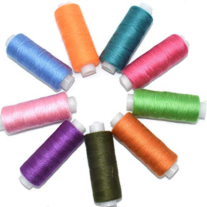 Sewing Thread 30 Colors Sewing Industrial Machine and Hand Stitching 250 Yards Each Sewing Thread Polyester (22500 Foot)