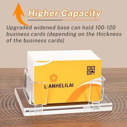 2Pack Acrylic Business Card Holder Enlarged Holds 120 Cards for Office (2 Count)