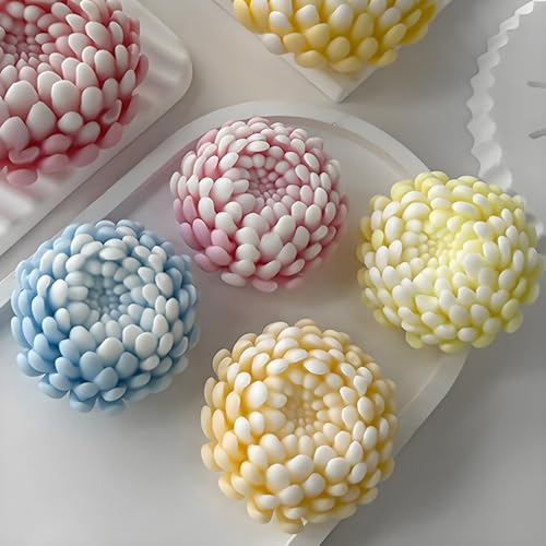 2PCS Chrysanthemum Flower Candle Molds (2 Count)