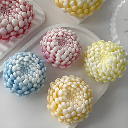 2PCS Chrysanthemum Flower Candle Molds (2 Count)