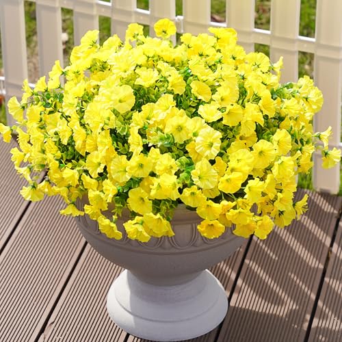 Artificial Flowers Fake Plants for Outdoors Decoration (12 Count)