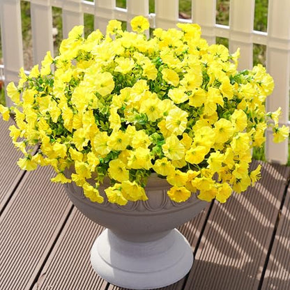 Artificial Flowers Fake Plants for Outdoors Decoration (12 Count)