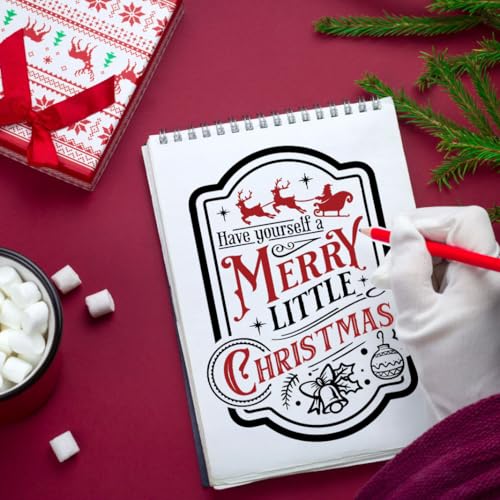 Christmas Stencils for Crafts Reusable A4 Christmas Stencils for Painting (10 Count)