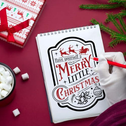 Christmas Stencils for Crafts Reusable A4 Christmas Stencils for Painting (10 Count)