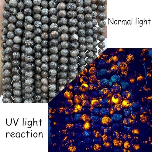 4MM 90pcs Natural Flame Yooperlite Stone Energy Beads Round Loose Beads for Jewelry Making DIY Bracelet Necklace 1 Strands 16"