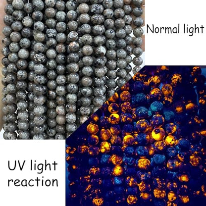8MM 45pcs Natural Flame Yooperlite Stone Energy Beads Round Loose Beads for Jewelry Making DIY Bracelet Necklace 1 Strands 16"