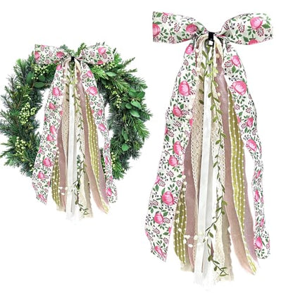 Large Flower Ribbon Bow for Wreath
