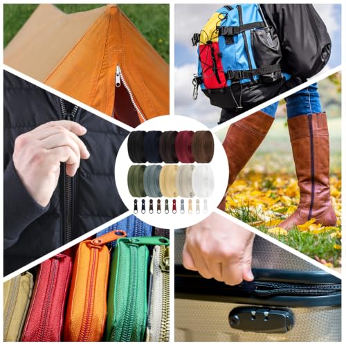 31 Yards 10 Pieces Sewing Zippers #3 Nylon Coil Zippers Assorted Zipper for Sewing with 40 Zipper Sliders for DIY Tailor Sewing Crafts Supplies (10 Count)