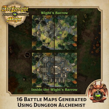The Vale of Adventure Roleplaying D&D Battle Map; 16 Modular RPG Maps in 8 Double