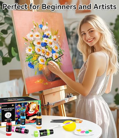 40 PCS Classic & Glow in the Dark Acrylic Paint Set