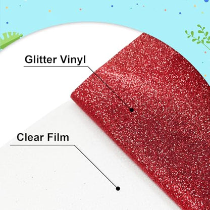 Red Glitter Heat Transfer Vinyl 12" x6FT