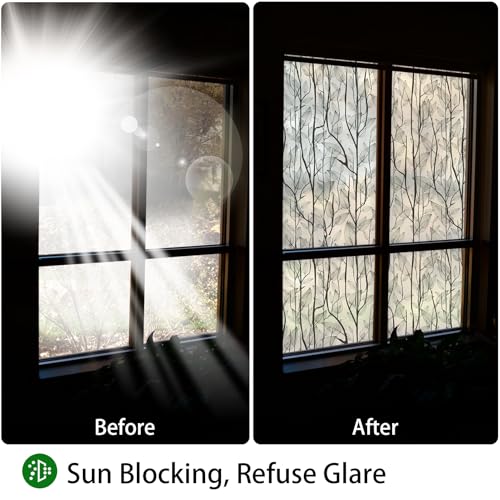 Window Film Privacy Decorative Window Clings 29.5'' x 118.1''