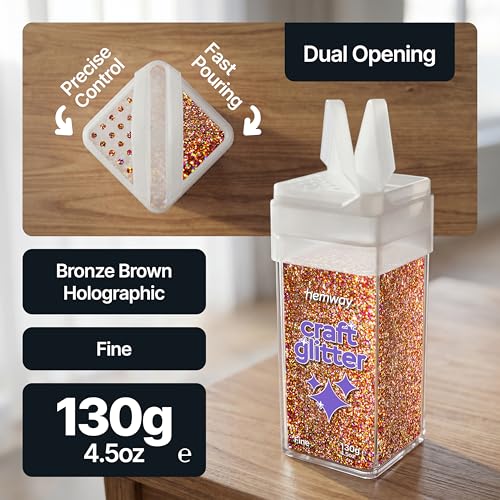 Craft Glitter Shaker Bronze Brown Holographic 110g Fine (4.6 Ounce)
