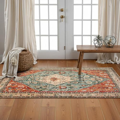 Boho Tribal 2x4.3 Washable Rug Runners for Hallways Non Slip (8.6 Sq Ft)
