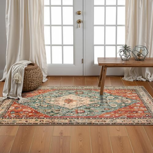 Boho Tribal 2x4.3 Washable Rug Runners for Hallways Non Slip (8.6 Sq Ft)