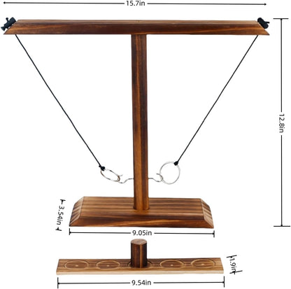 Ring toss Game, Large Base Hook and Ring Game, Hook and Ring Throwing Game for Adults Kids, Family-Friendly Indoor Holiday Fun or Outdoor Patio Games