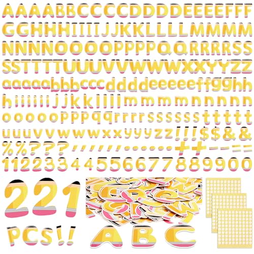 221 Pcs Pencil Bulletin Board Letters for Classroom (221 Count)
