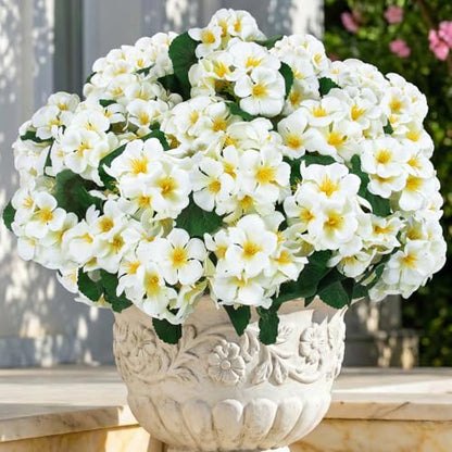 12 Pcs Artificial Geranium Flowers for Outdoors Geranium Silk Flowers Outdoor UV Resistant Garden Plants Faux Flowers for Home Kitchen Table Centerpieces Decor