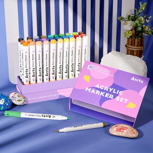 30 Colors Acrylic Paint Pens for Rock Painting