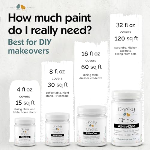Powdered Snow 8 Fl Oz Chalk Paint for Furniture All in One
