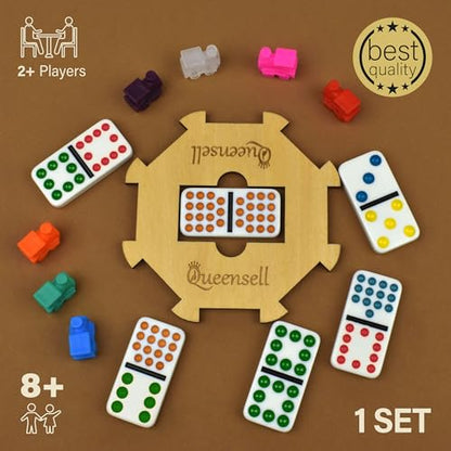 Mexican Train Dominoes Set Double 15 for Adults and Family